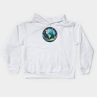 Colorful globe - fantasy earth Kids Hoodie